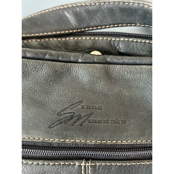 Stone Mountain womens leather shoulder bag purse dark turqoise green - Picture 8 of 10